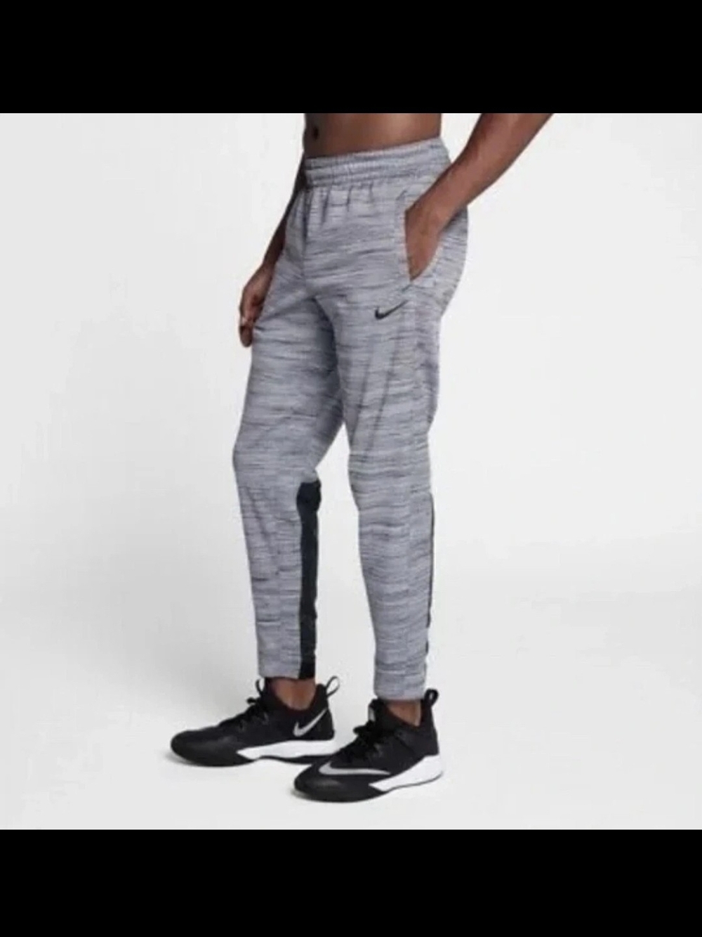 Nike Therma Winterized Showtime Size S Jogger Pants Grey Black